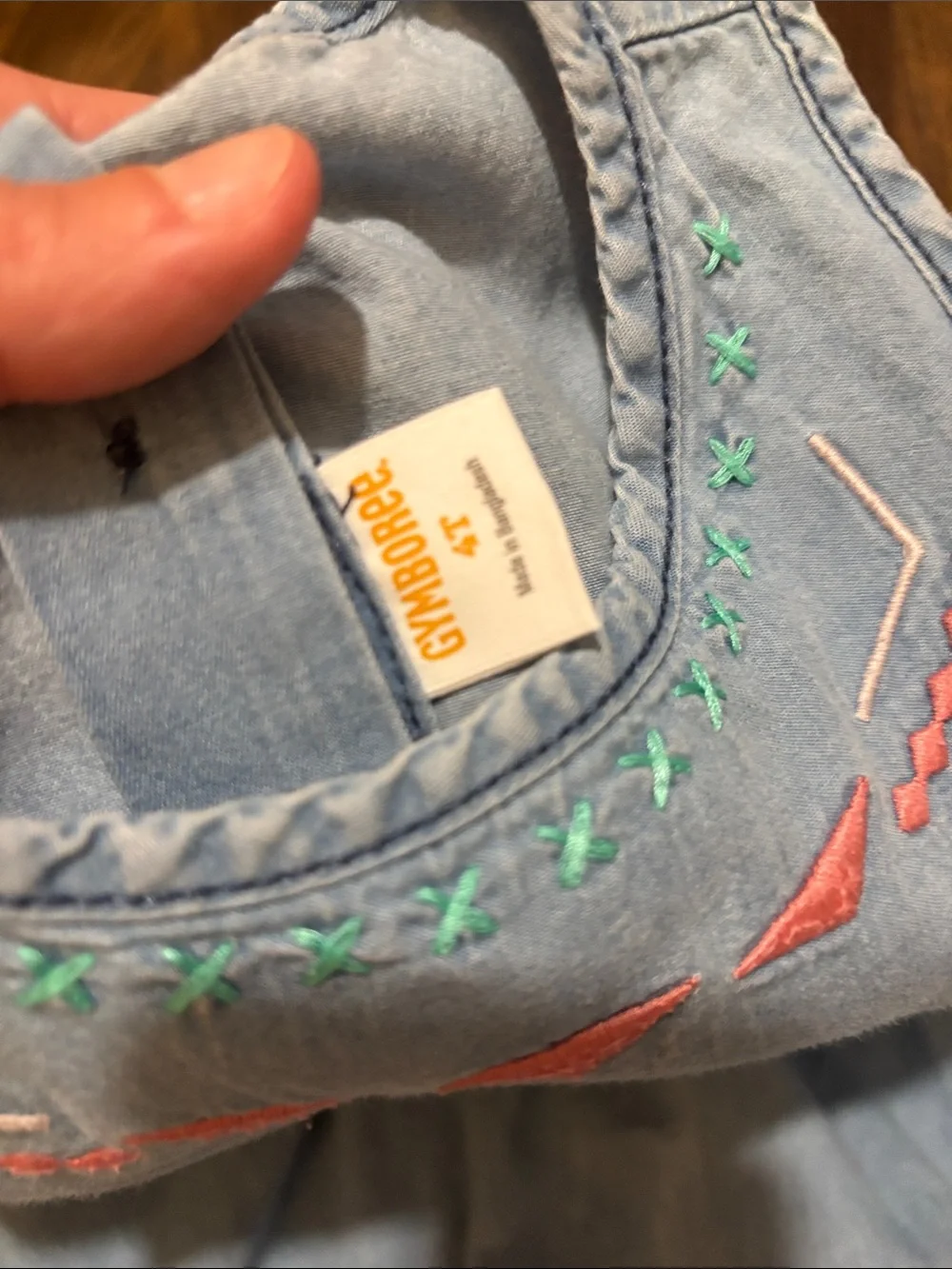 Gymboree Light Blue Denim Embroidered Girls Dress